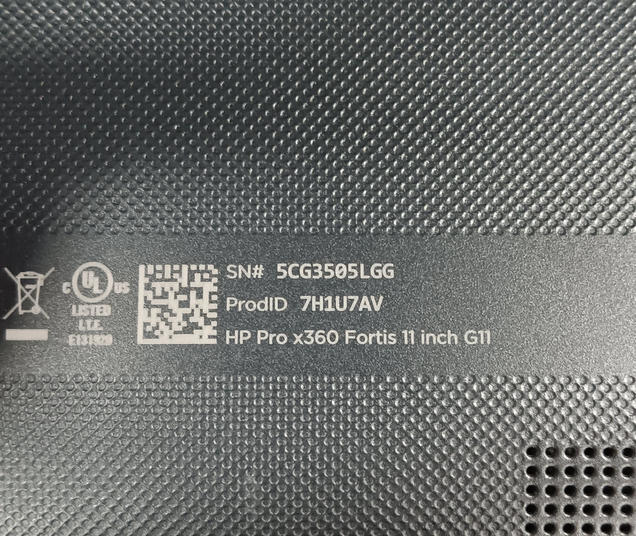 Laptop Serial Number Image