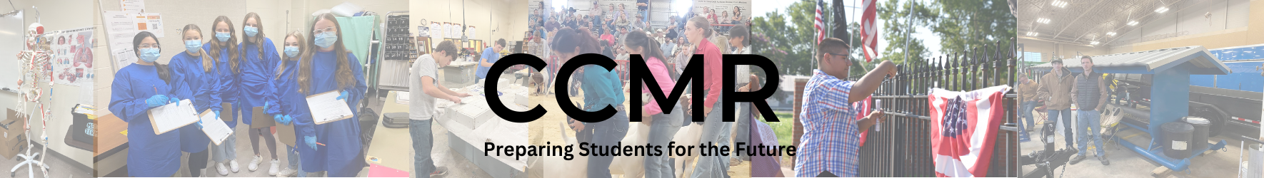 CCMR with photos of students behind