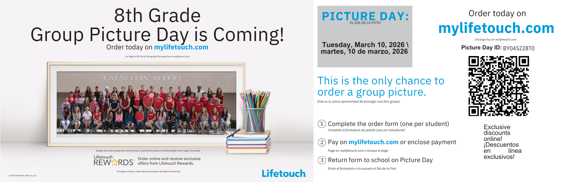 8th Grade Pano Pic is March 10, 2026