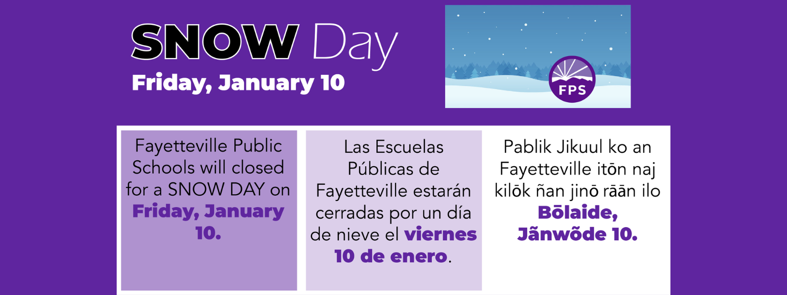 Snow Day - Friday, January 10