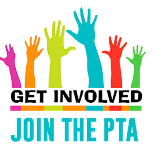 hands raised in the air, "join the pta"