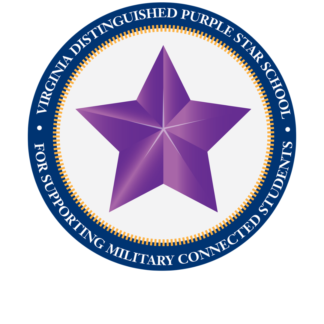 Virginia Distinguished Purple Star School for Supporting Military Connected Students - 100% Purple Star Division