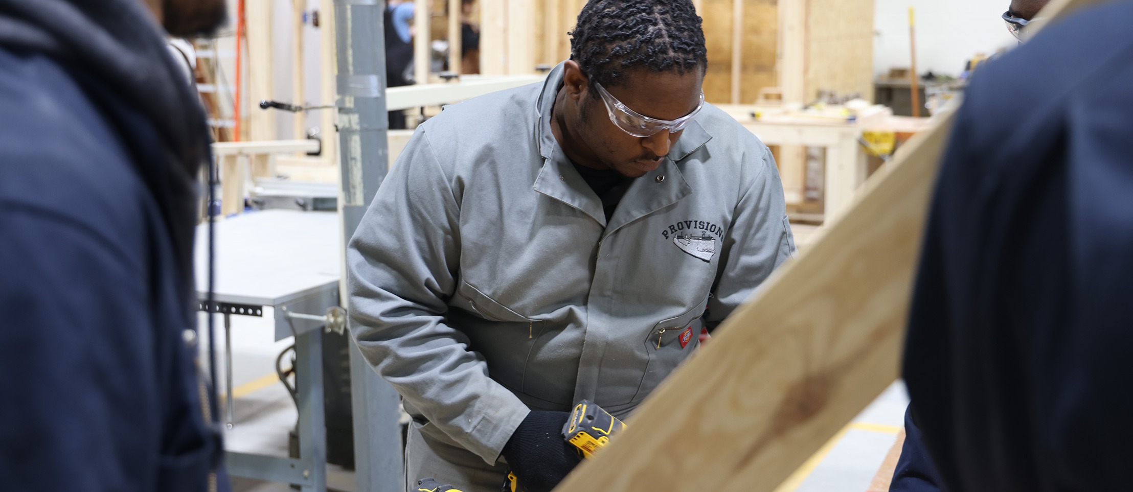 Building Trades Student Working