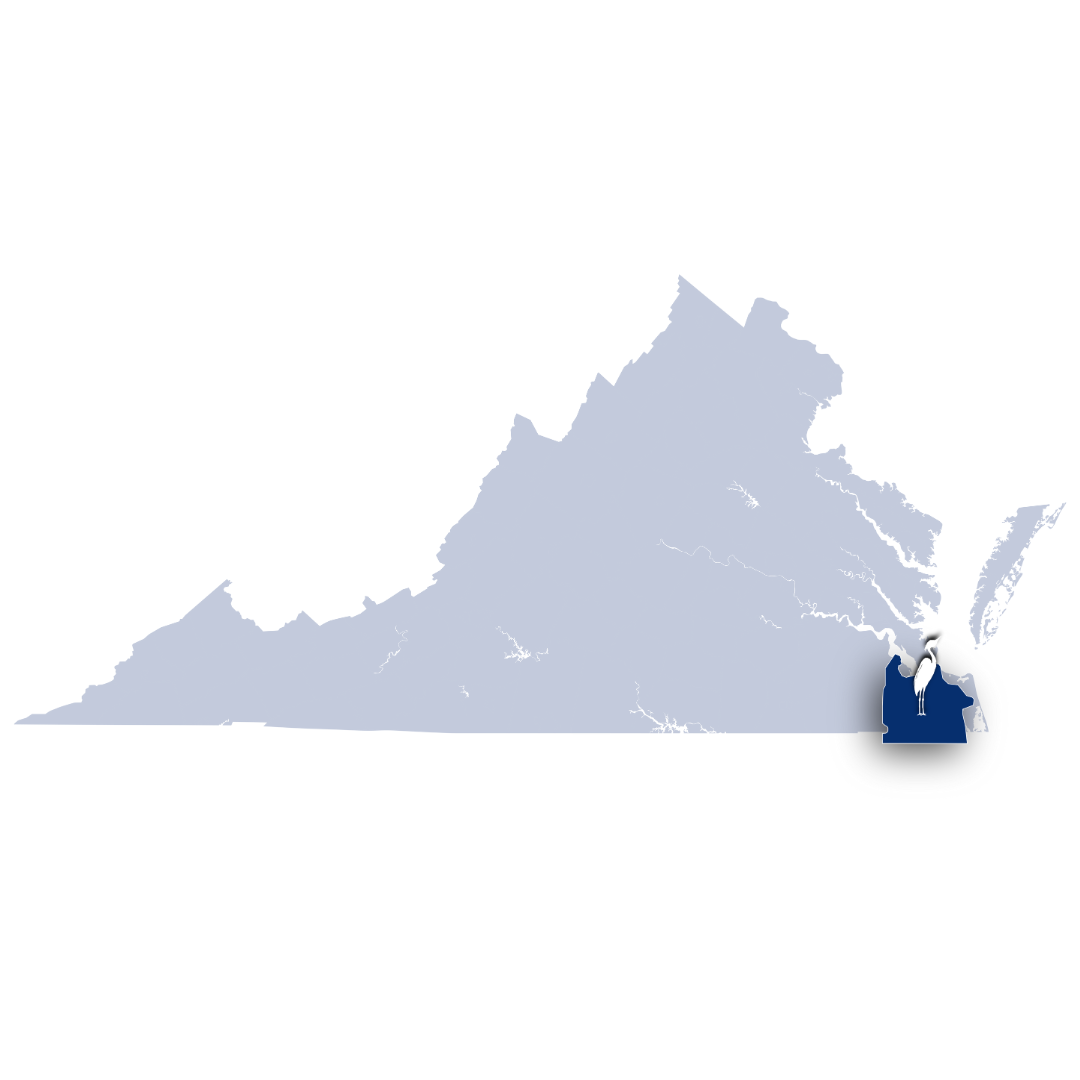 VA map with Chesapeake highlighted