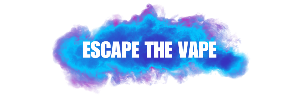 photo of a cloud of smoke with the text "ESCAPE THE VAPE"