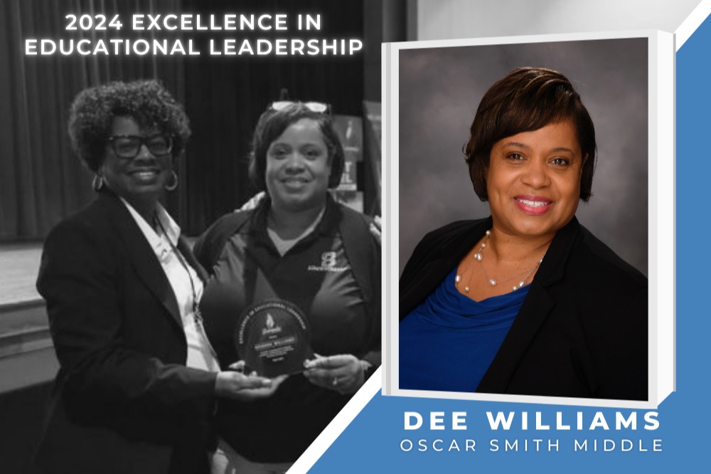 2024 Excellence in Leadership for Secondary Schools is Dee Williams, principal of Oscar Smith Middle