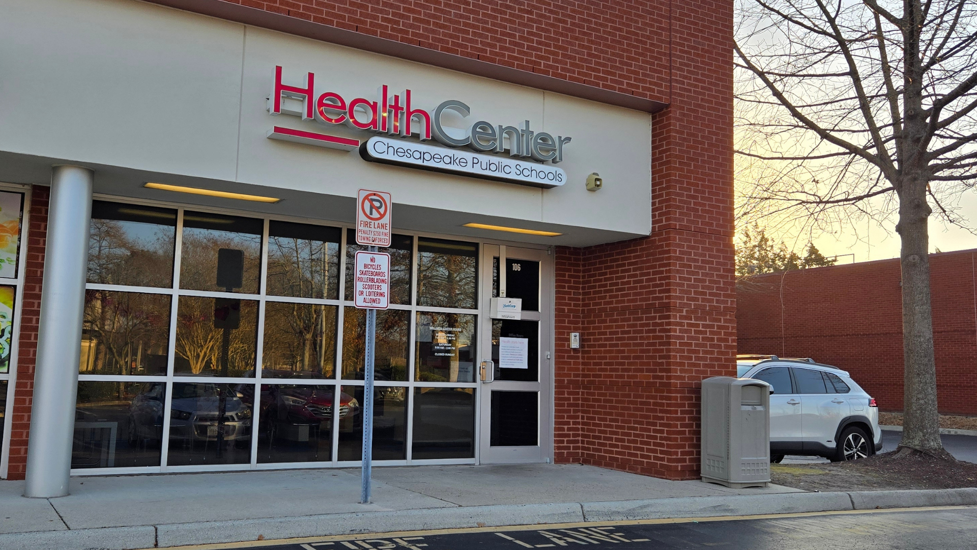 photo of the entrance to the CPS Health Center at Knell's Ridge