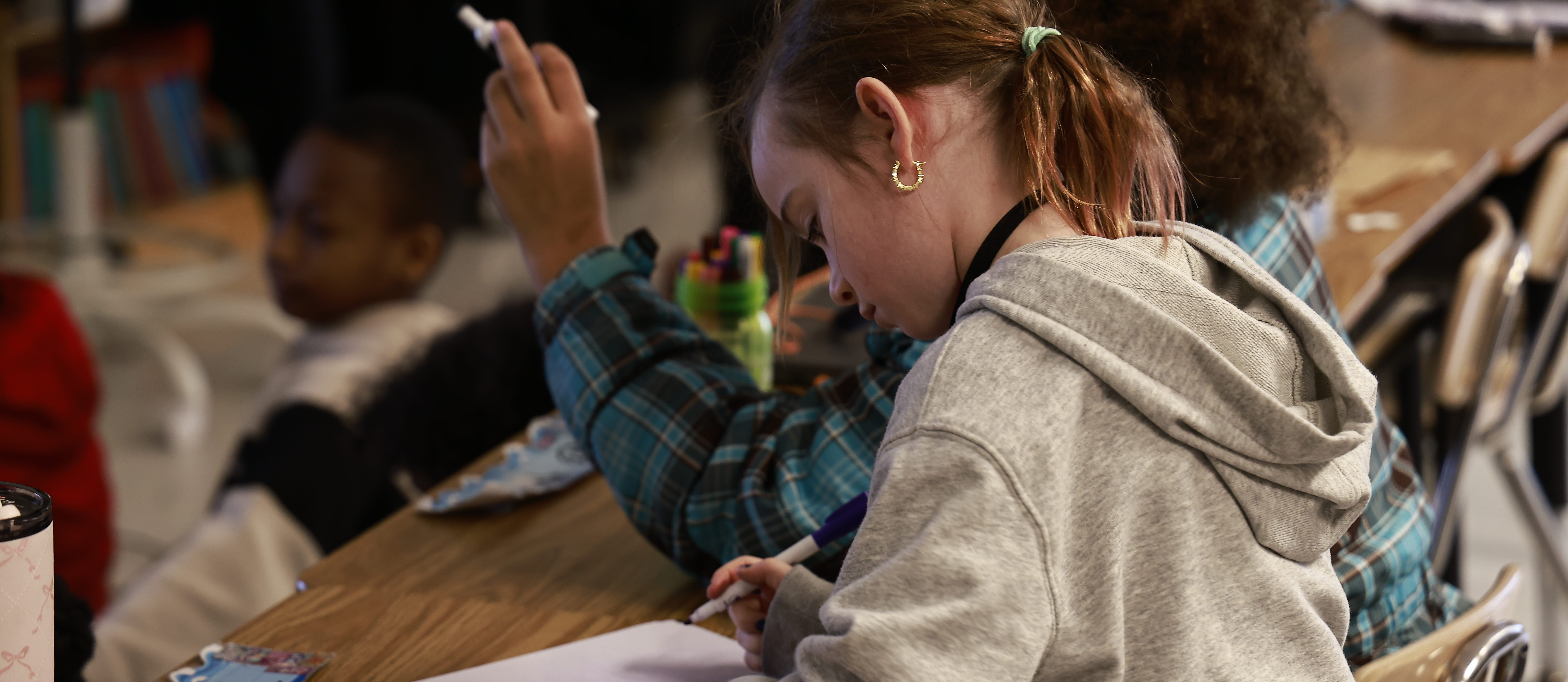 A student works on their math assignment