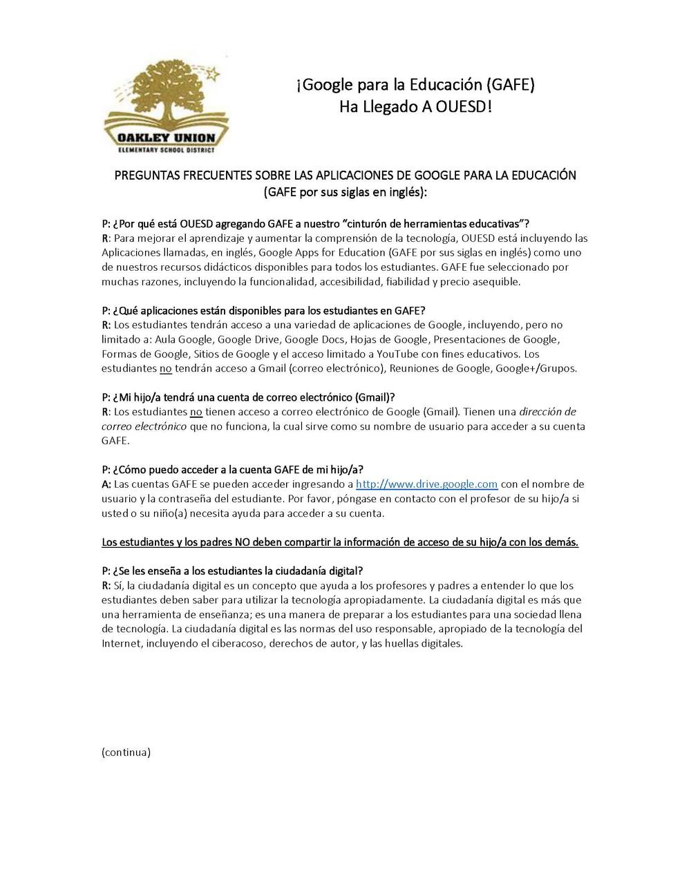 Google for Education (GAFE)