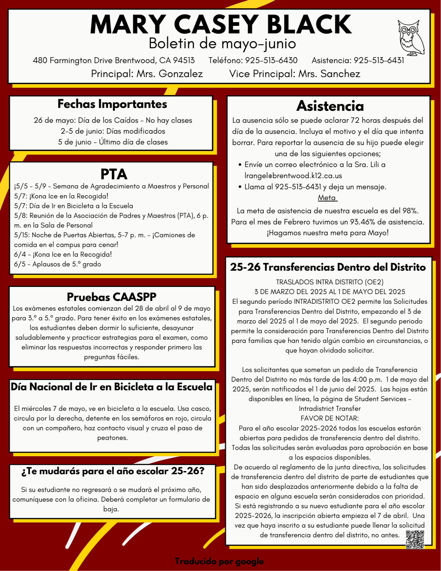 May Spanish Newsletter 
