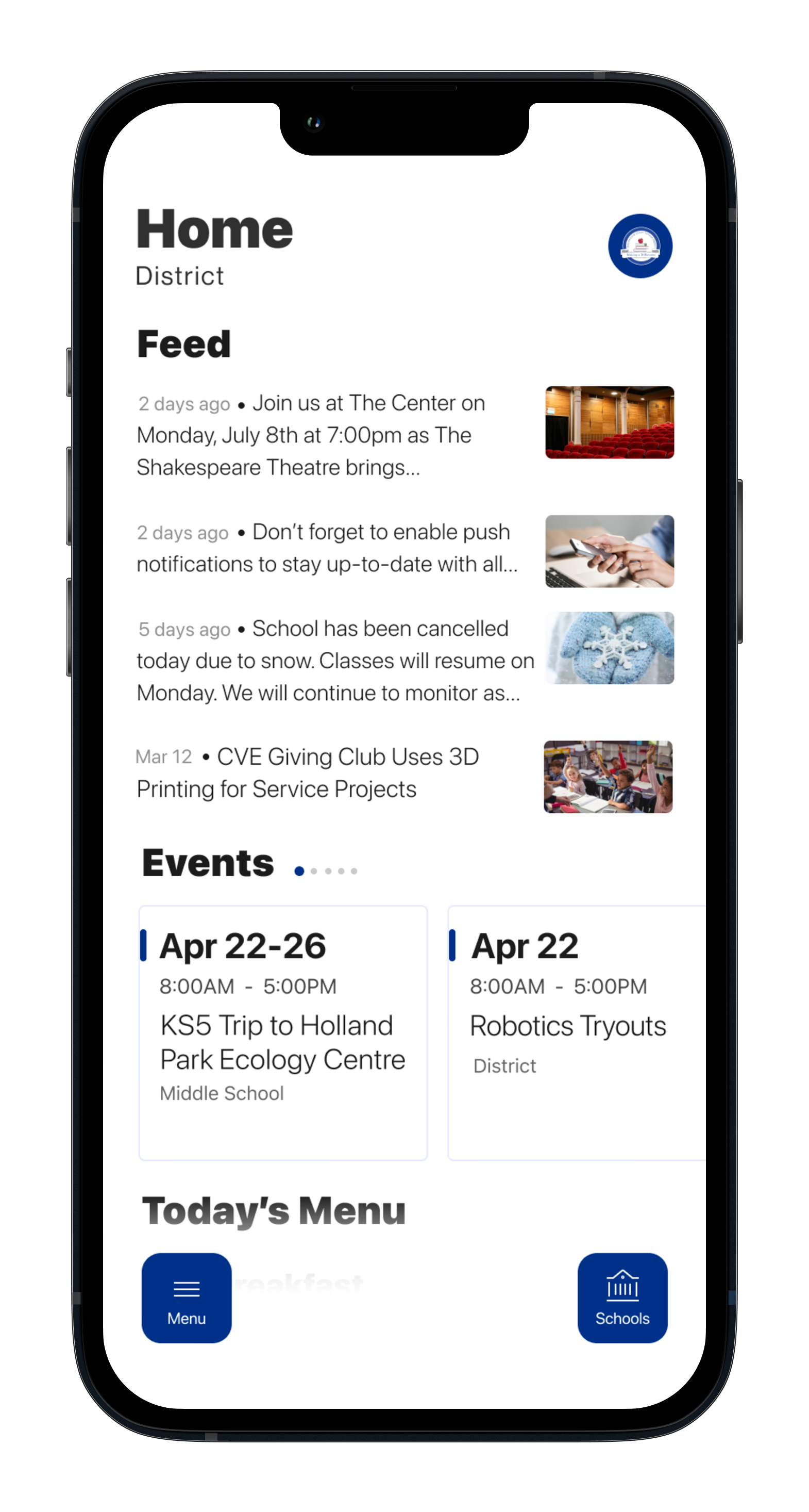 homepage iphone screenshot of app