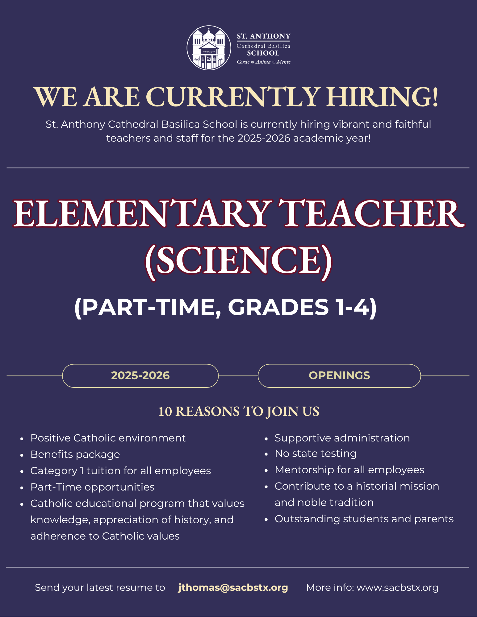part-time science teacher