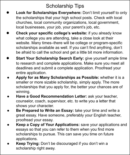 Scholarship Tips 