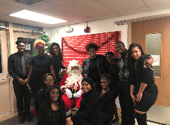 students with santa 