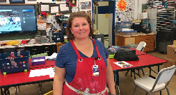 art teacher in art studio 