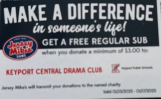 Jersey Mike's Fundraiser Jan 15, 16, 17 Cliffwood Location Only