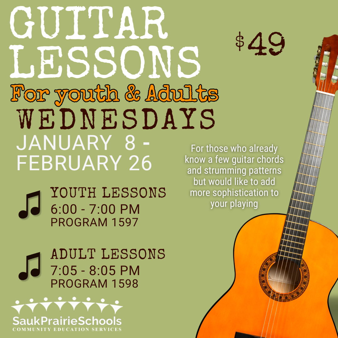 Guitar Lessons for Youth and Adult ... Use the link below for more information or to register