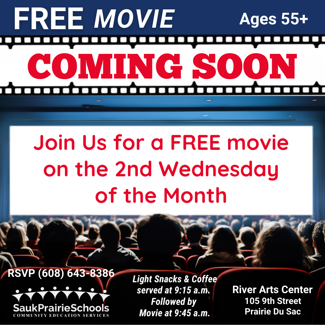 FREE MORNING MOVIE ON 2nd WEDNESDAY OF THE MONTH