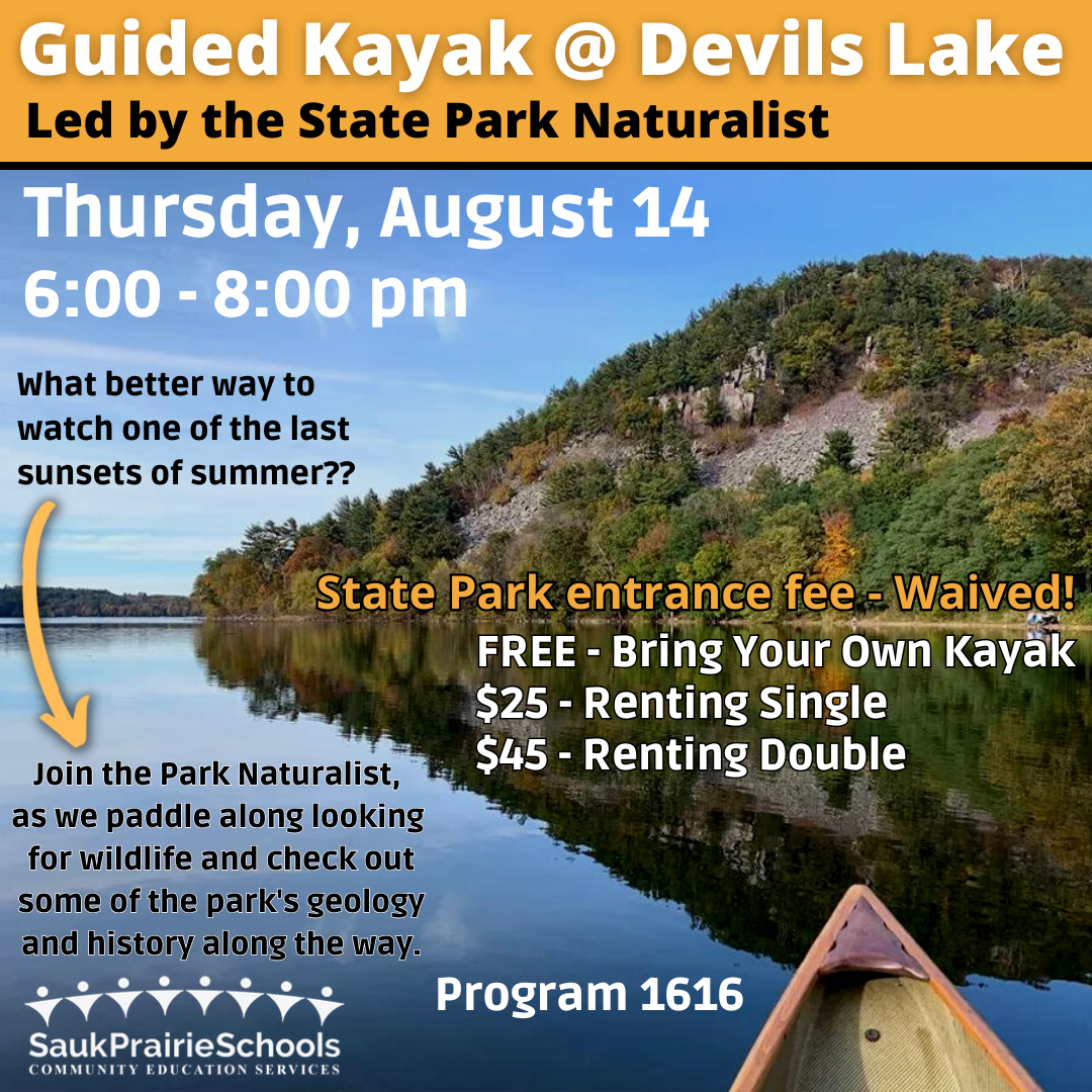 KAYAK TOUR OF DEVIL'S LAKE