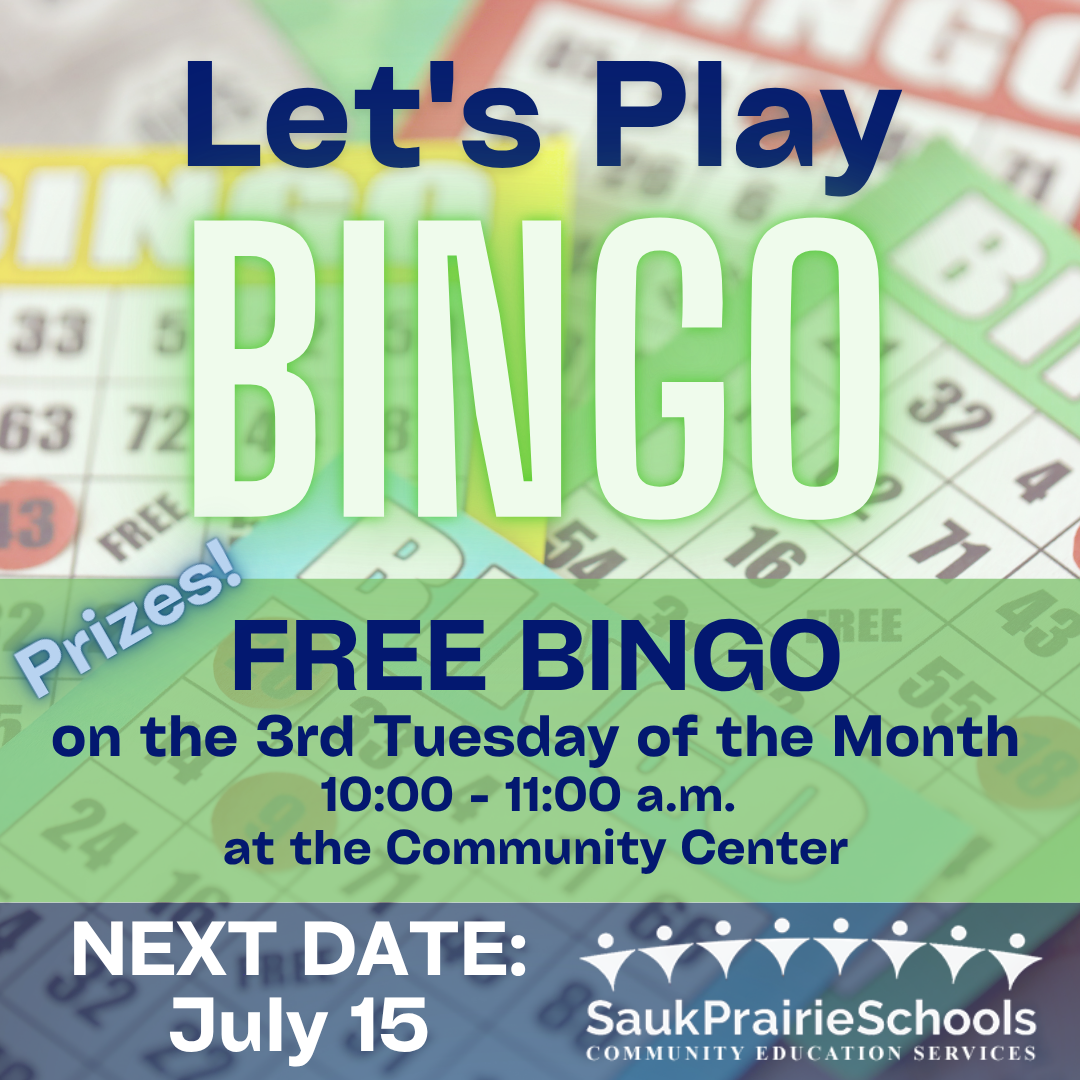 Bingo at the Community Center 3rd Tuesday of the Month