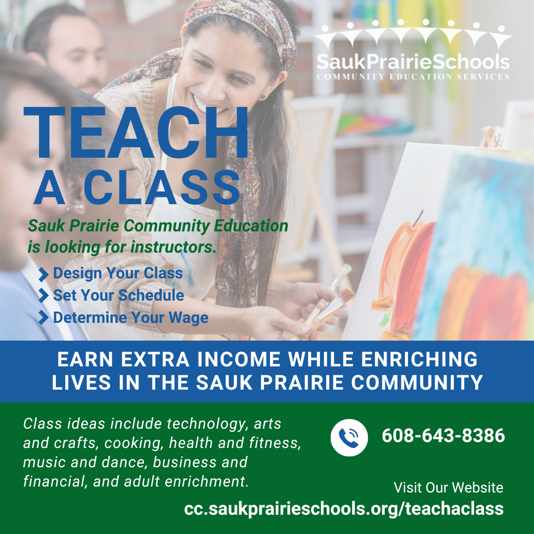 Teach a Class for Sauk Prairie Schools Community Education