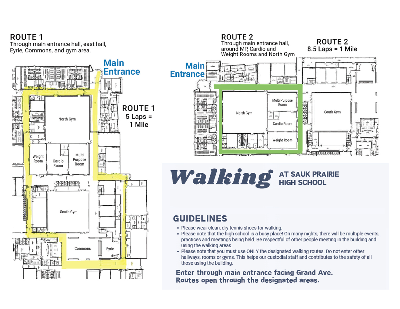 Walking in school buildings