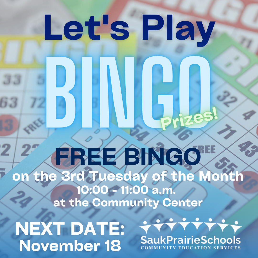 Bingo at the Community Center 3rd Tuesday of the Month