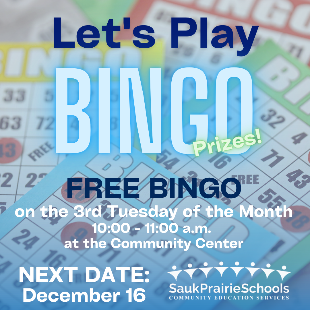 Bingo at the Community Center 3rd Tuesday of the Month