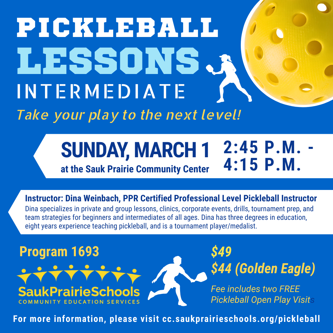 Pickleball Intermediate essons on March 1