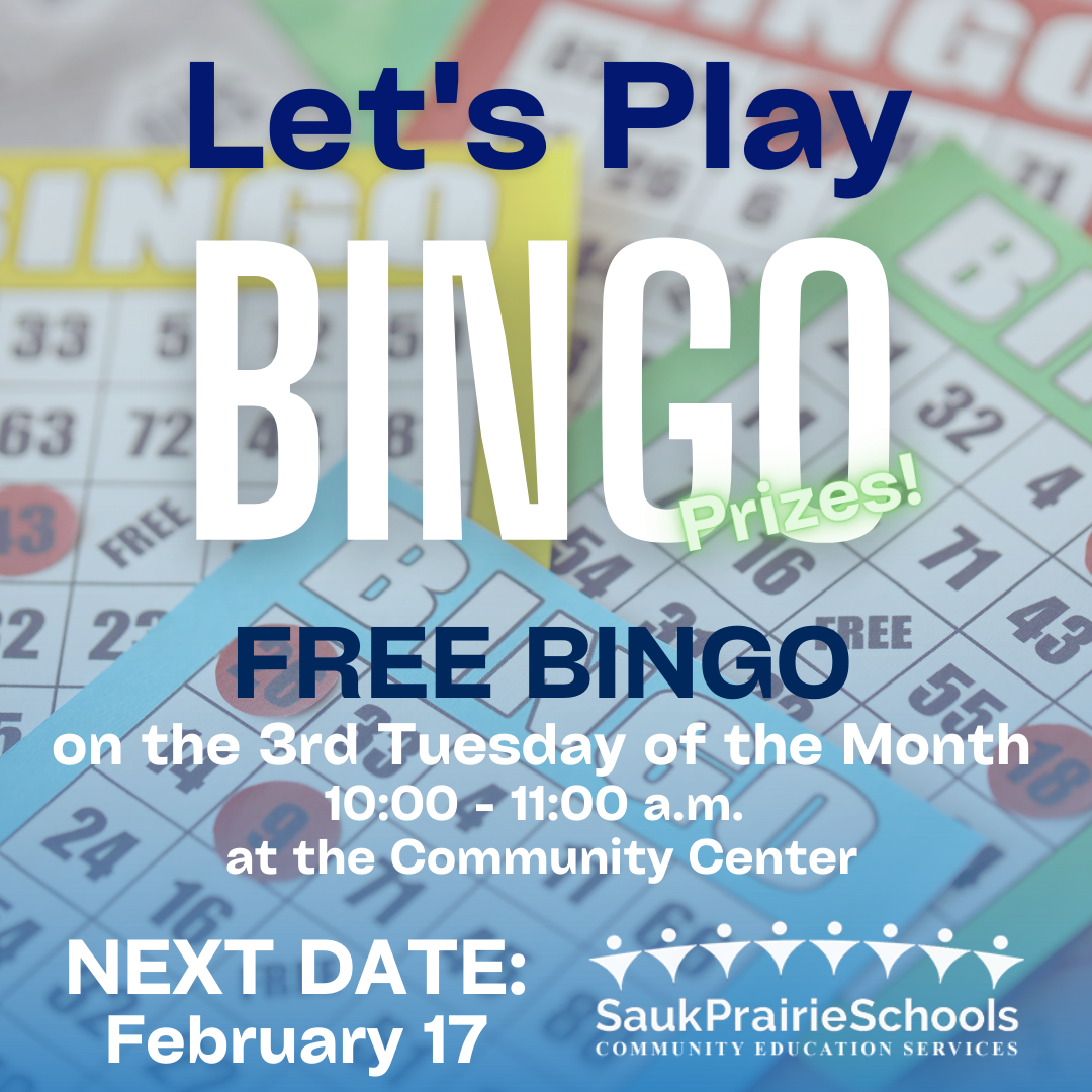 Bingo at the Community Center 3rd Tuesday of the Month