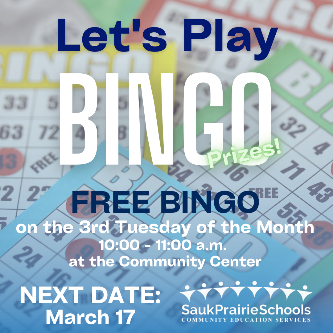Bingo at the Community Center 3rd Tuesday of the Month