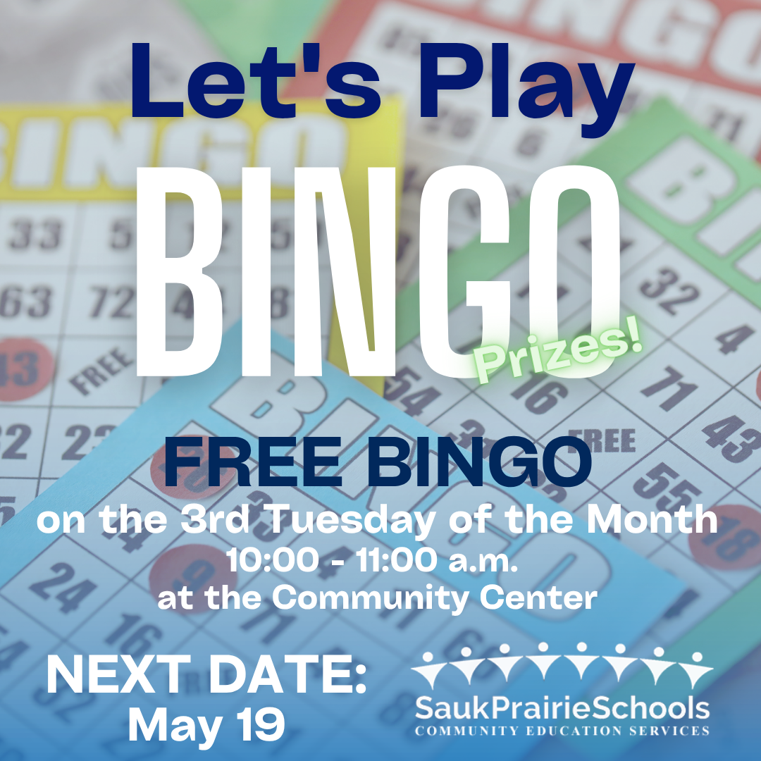 Bingo at the Community Center 3rd Tuesday of the Month