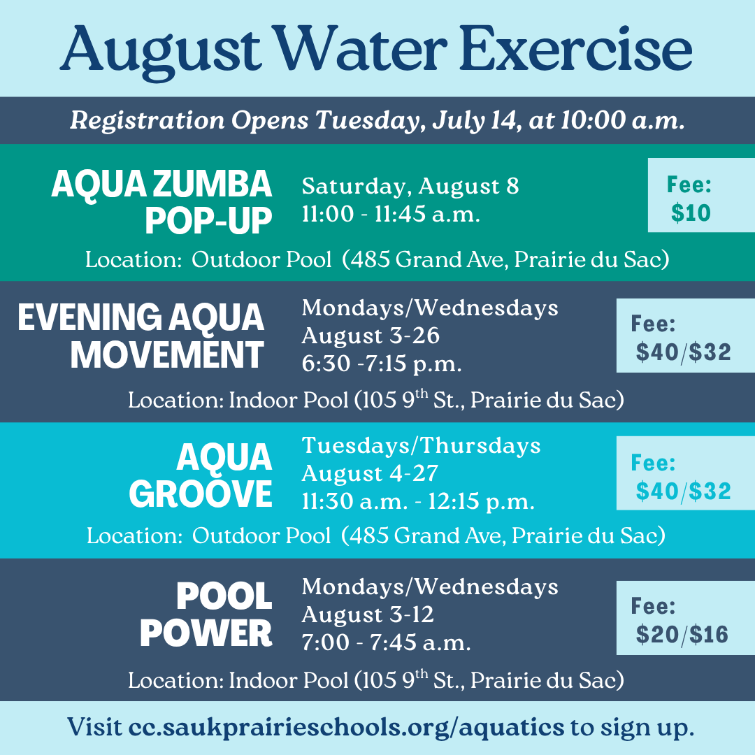 August Water Exercise Classes