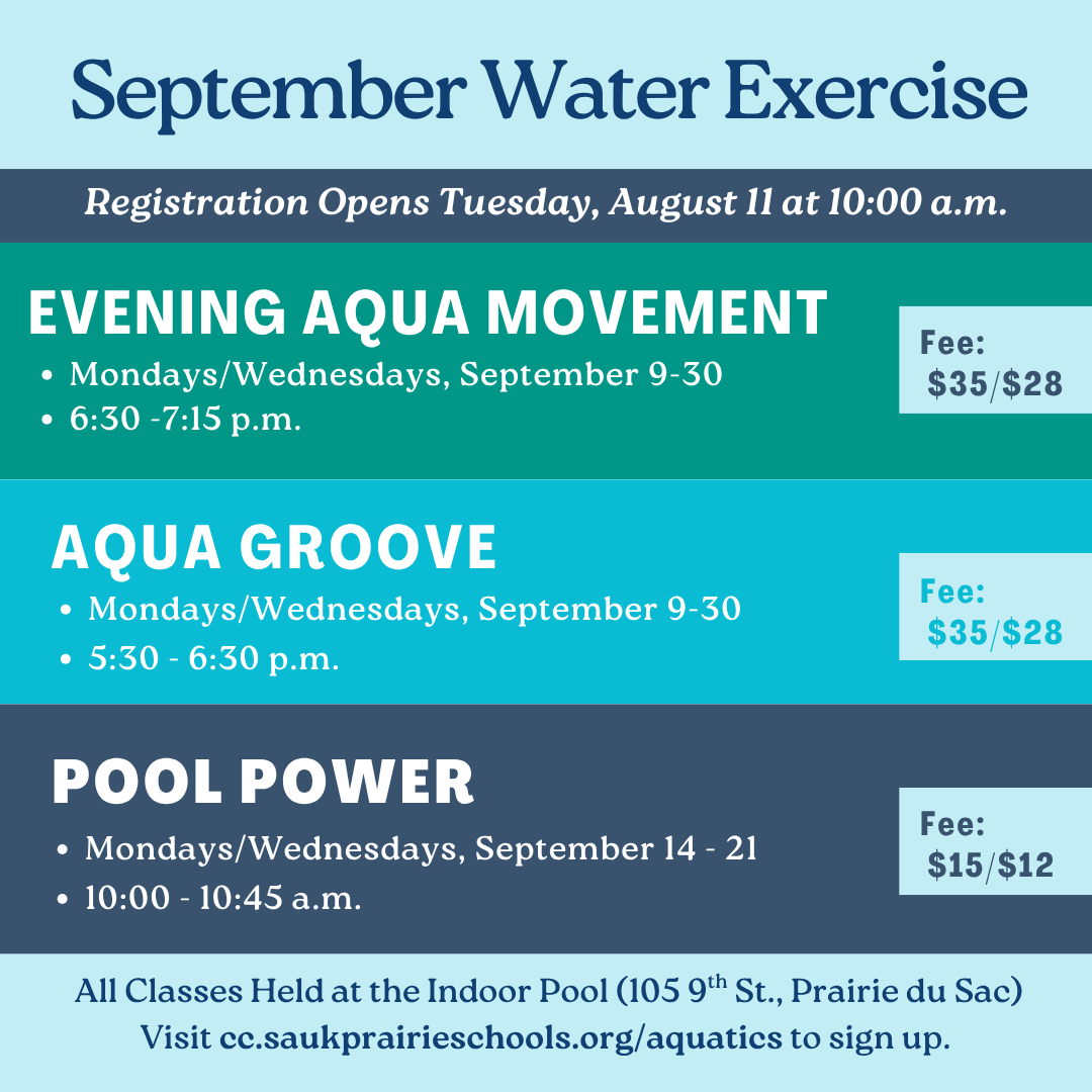 September Water Exercise Classes