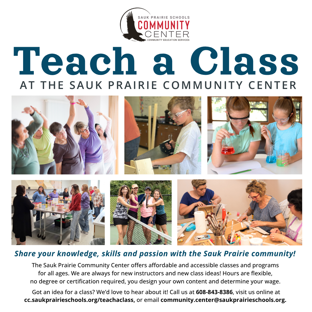 Teach a Class for Sauk Prairie Schools Community Education