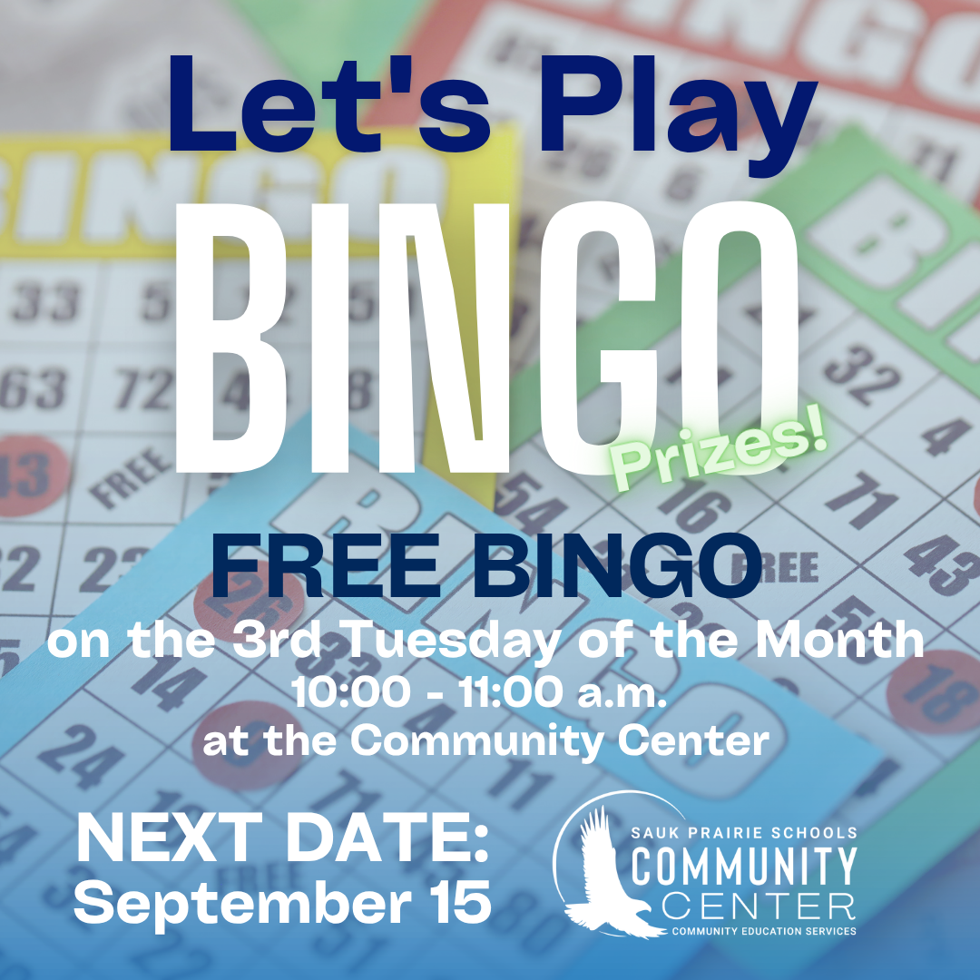Bingo at the Community Center 3rd Tuesday of the Month