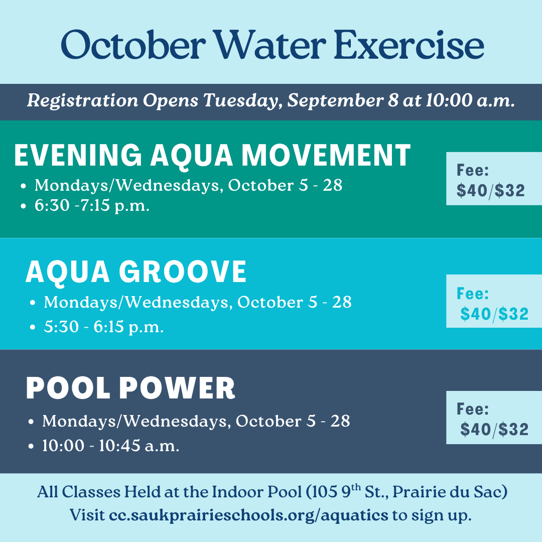 October Water Exercise Classes
