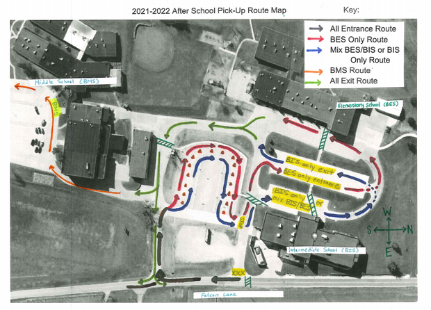 21-22 After School Pick-Up Route Map