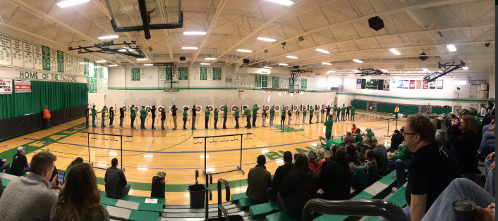 Archery competition in the gym