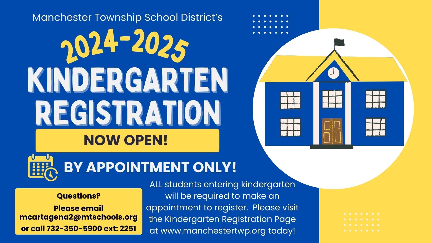 24-25 Kindergarten Registration Now Open By appointment only