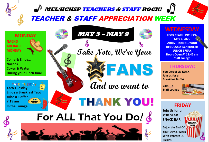 Teacher Appreciation Calendar