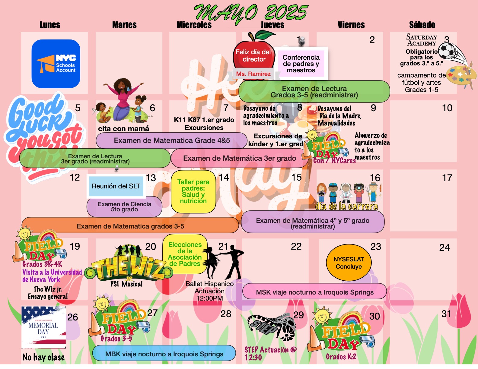Calendario de Mayo