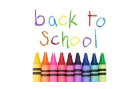 Back to school written in crayons, crayons lined up below