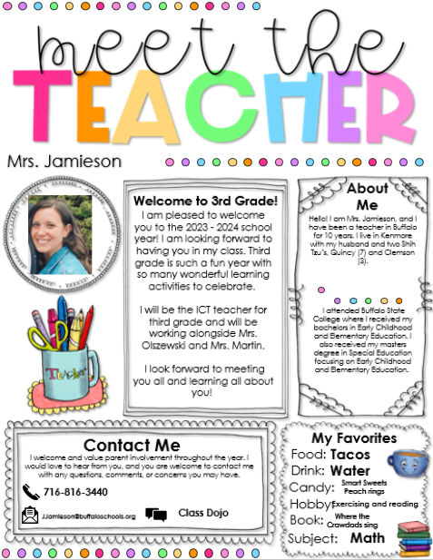 Third Grade - Mrs. Jamieson (ICT) | PS 050 North Park Community School