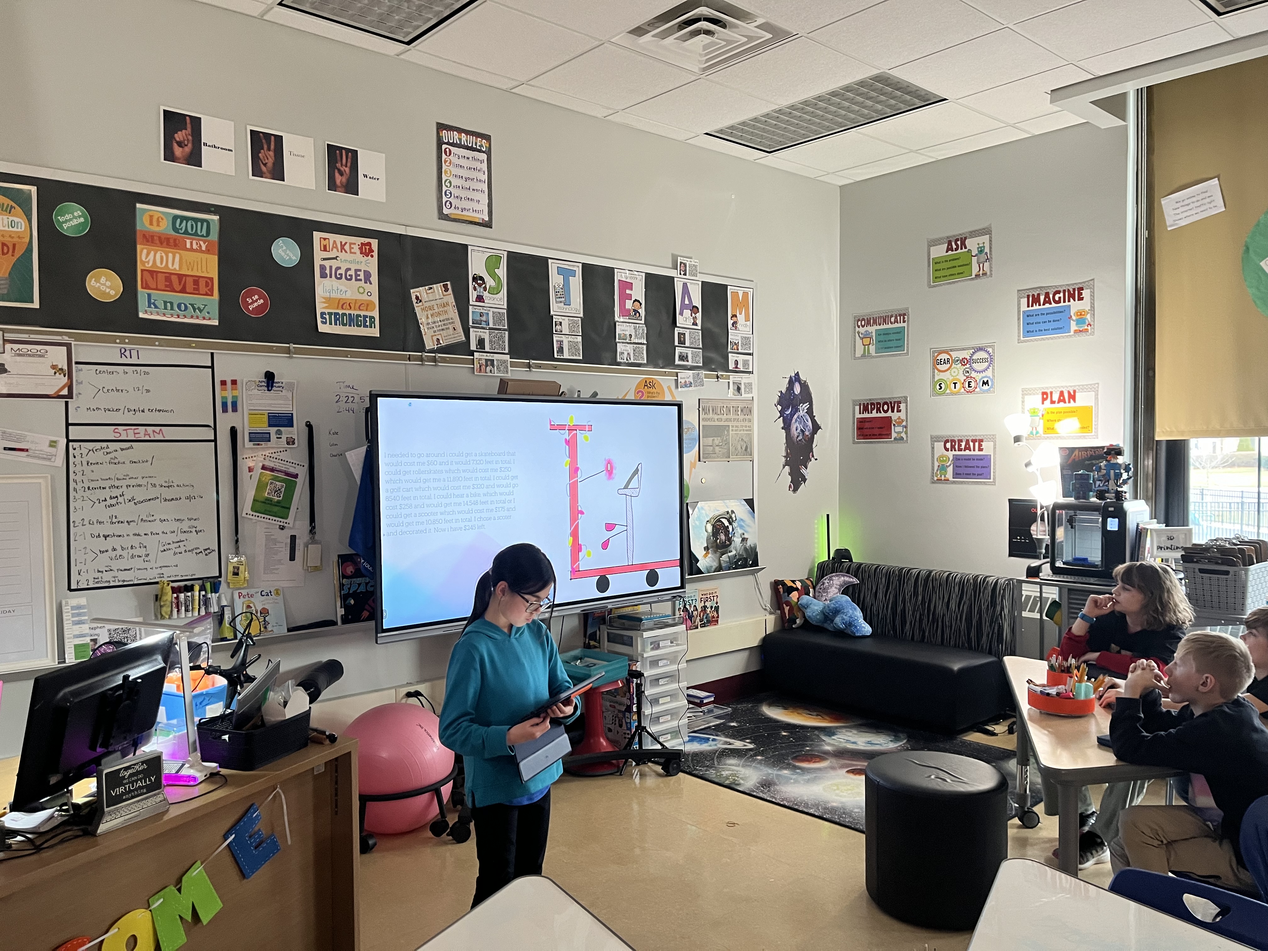 Student presenting their data