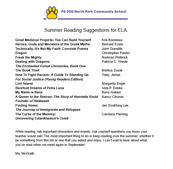 Summer Reading List