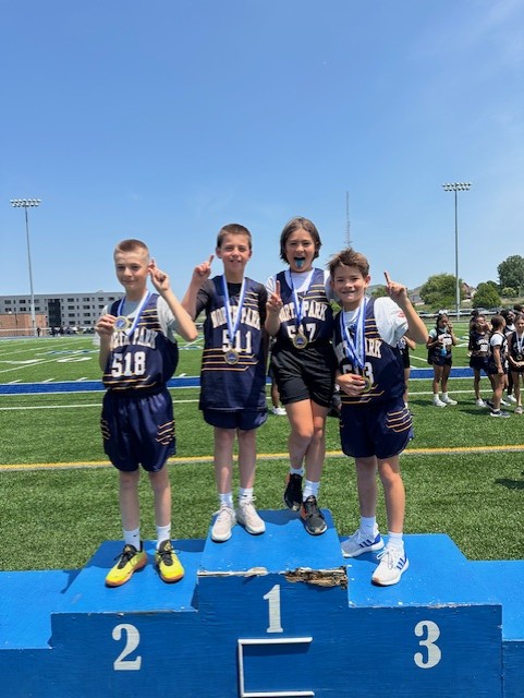 photos of students participating in track and awards
