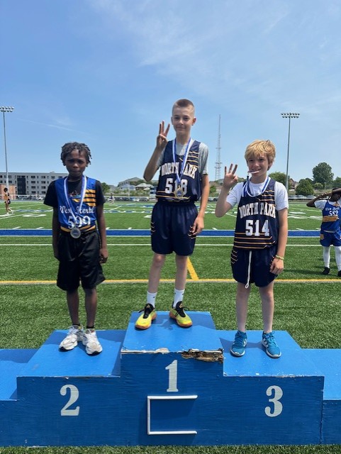 photos of students participating in track and awards