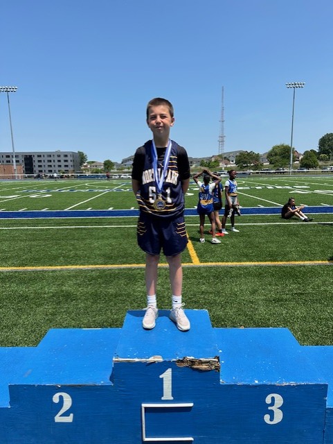 photos of students participating in track and awards