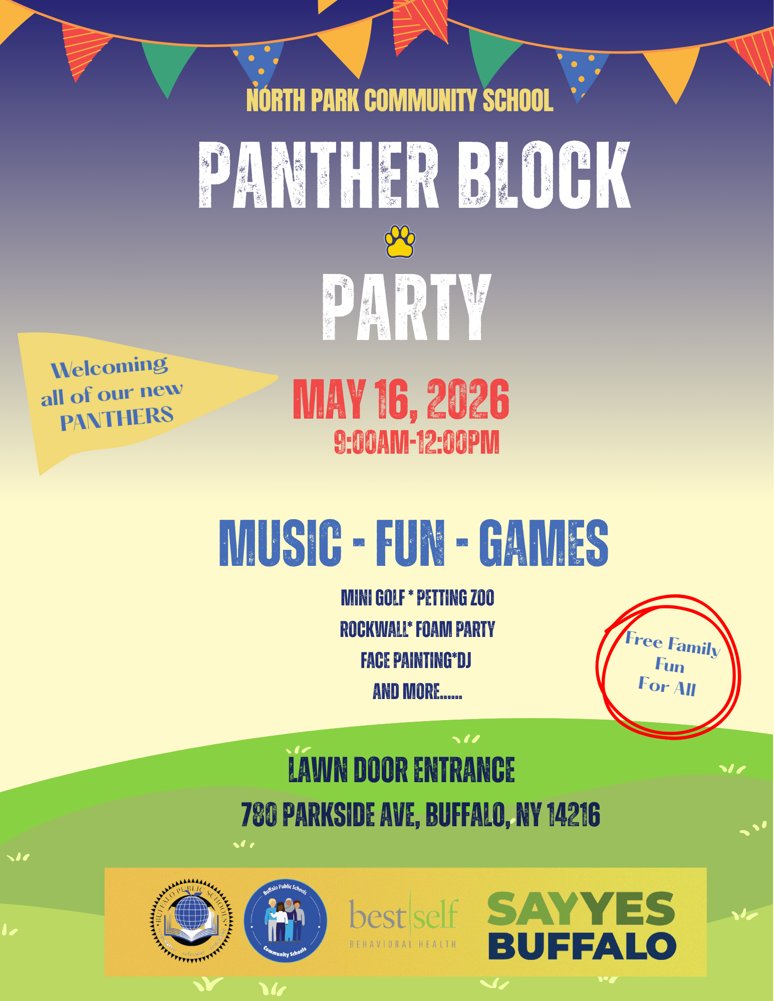 may 16 9:00-12:00 panther day at school